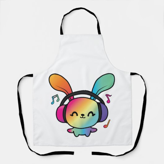 ハッピーバニーとヘッドホ聞ンの音楽へ。 エプロン (正面)