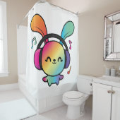 ハッピーバニーとヘッドホ聞ンの音楽へ。 シャワーカーテン (インサイチュ)