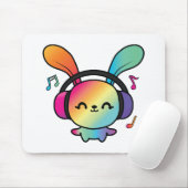ハッピーバニーとヘッドホ聞ンの音楽へ。 マウスパッド (マウス)