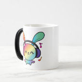 ハッピーバニーとヘッドホ聞ンの音楽へ。 モーフィングマグカップ (正面左)