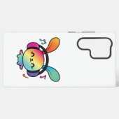 ハッピーバニーとヘッドホ聞ンの音楽へ。 SAMSUNG GALAXYケース (裏面横)