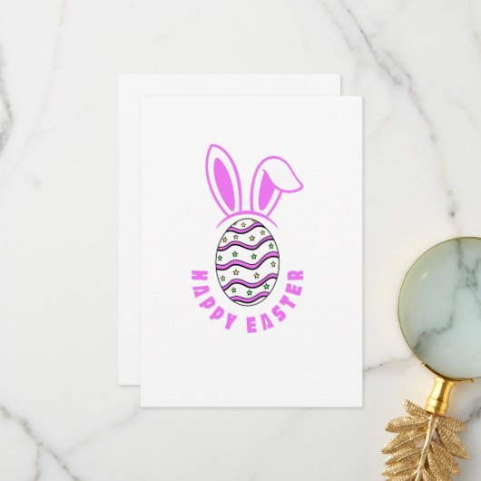 ハッピーバニーイースターエッグ サンキューカード (正面/裏面インサイチュ)