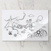 ハッピーバニーイースターカラーリングパーティーおもしろい ペーパーパッド (折り畳み)