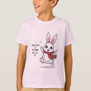 ハッピーバニーTシャツ – かわいいミニマリストの漫画バーン Tシャツ