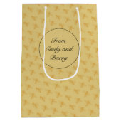 ハッピーバビーシャワーのまわりに中抱き枕 ミディアムペーパーバッグ (裏面)