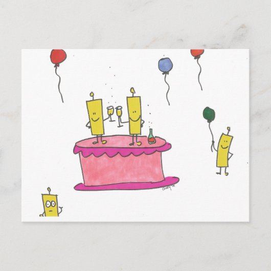 ハッピーバブルお誕生日おめでとう ポストカード (正面)