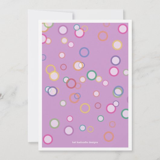 ハッピーバブル!年齢カラフル番号誕生日パーティー 招待状 (裏面)