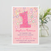 ハッピーバブル!誕生カラフル日パーティの番号 招待状 (スタンド正面)