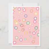 ハッピーバブル!誕生カラフル日パーティの番号 招待状 (裏面)