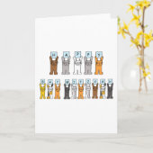 ハッピーバルミツワー猫たち カード (黄色い花)