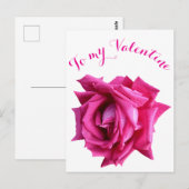 ハッピーバレンタイかわいらしンホットピンクバラフローラ教室 ポストカード (正面/裏面)