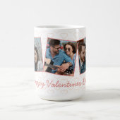 ハッピーバレンタインかわいい3写真ハートパターン コーヒーマグカップ (中央)