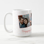 ハッピーバレンタインかわいい3写真ハートパターン コーヒーマグカップ (左)
