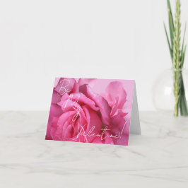 ハッピーバレンタインかわいらしピンクのバラはフローラアートを愛する カード