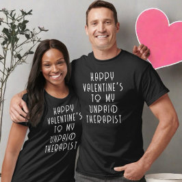 ハッピーバレンタインのおもしろい引用文カップルのモノグラム Tシャツ