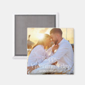 ハッピーバレンタインのカップルの写真のモダン脚本 マグネット (正面/裏面)