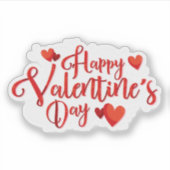 ハッピーバレンタインのステッカー シール (正面)