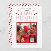 ハッピーバレンタインのタイポグラフィ写真カード シーズンカード (正面/裏面)
