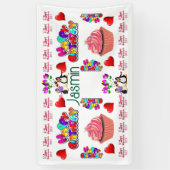 ハッピーバレンタインのバナー，ハッピーバースデーバナー 横断幕 (縦)