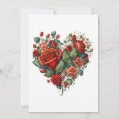 ハッピーバレンタインのバラ結婚ズ 招待状 (裏面)