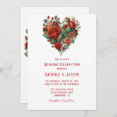 ハッピーバレンタインのバラ結婚ズ 招待状 (正面/裏面)