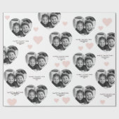 ハッピーバレンタインのパーソナライズされたハート写真パステル ラッピングペーパー (フラット)