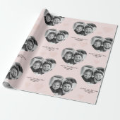 ハッピーバレンタインのパーソナライズされたハート写真パステル ラッピングペーパー (アンロールド)