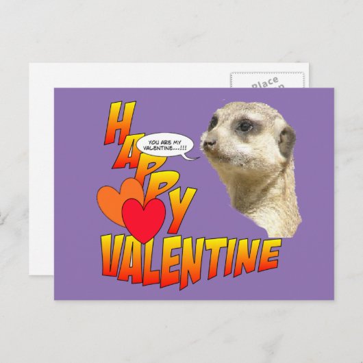 ハッピーバレンタインの名刺はがきカスタマイズ可能 シーズンポストカード (正面/裏面)