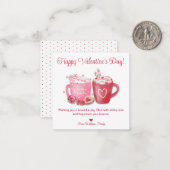 ハッピーバレンタインの日，ホットチョコレートピンクの休日 ノートカード (正面/裏面インサイチュ)