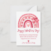 ハッピーバレンタインの日，赤ピンクの虹の休日 ノートカード (正面)