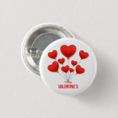 ハッピーバレンタインの赤い風船 |休日 缶バッジ (正面&裏面)