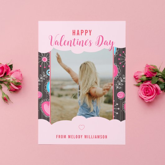 ハッピーバレンタインウィムシーピンクブルーハート花名 シーズンカード