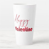 ハッピーバレンタインエレガントレッドローズ文字ロマンチック カフェラテマグ (正面)