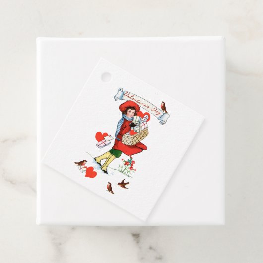 ハッピーバレンタインガール&バードヴィンテージギフトラベル フェイバータグ (インサイチュ)