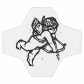 ハッピーバレンタインキューピッドエンジェルサッカー白黒 サッカーボール (フラット)