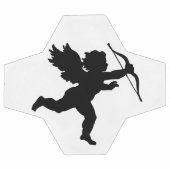 ハッピーバレンタインキューピッドエンジェルサッカー白黒 サッカーボール (フラット)