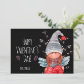 ハッピーバレンタインズガーリーデイ格言とハートプリン シーズンカード (スタンド正面)