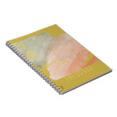 ハッピーバレンタインズピンクオーチャーウォーターカラー金ゴールドバラ ノートブック (右側)