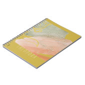 ハッピーバレンタインズピンクオーチャーウォーターカラー金ゴールドバラ ノートブック (左側)