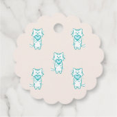 ハッピーバレンタインティール（緑がかった色）子猫 フェイバータグ (裏面)