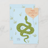 ハッピーバレンタインデイカードブルー 招待状 (正面/裏面)