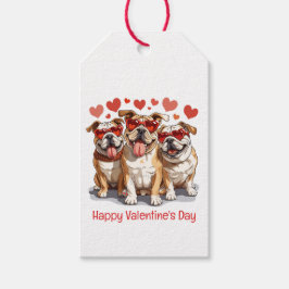 ハッピーバレンタインデイグリッシュブルドッグ ギフトタグ