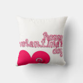 ハッピーバレンタインデイラダーハート角枕 クッション (裏面)