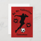 ハッピーバレンタインデサッカー選手の子どもカード 出欠カード (正面/裏面)