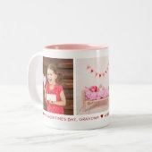ハッピーバレンタインデーおばあちゃん3フォトカスタムー ツートーンマグカップ (正面左)