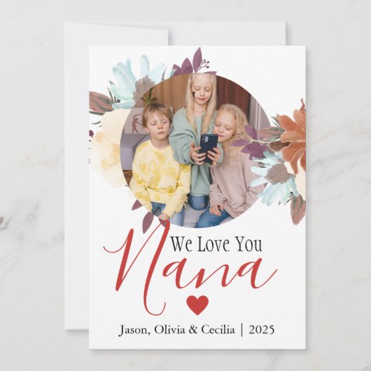 ハッピーバレンタインデーおばあちゃん シンプルな写真 シーズンカード (正面)