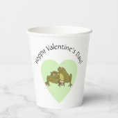 ハッピーバレンタインデーおもしろいバレンタインデー恋のカエル 紙コップ (裏面)