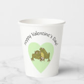ハッピーバレンタインデーおもしろいバレンタインデー恋のカエル 紙コップ (正面)
