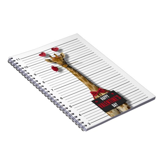 ハッピーバレンタインデーおもしろいムグショット有罪キリン ノートブック (右側)