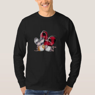 ハッピーバレンタインデーおもしろいラブギニアピッグレッド Tシャツ